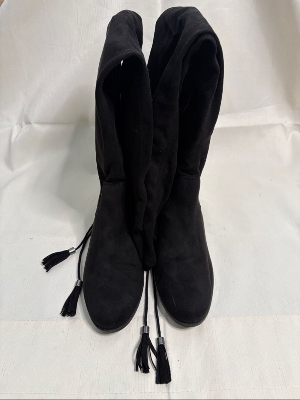 Madden Girl Prissley Over-the-Knee Tassel Boots - Black